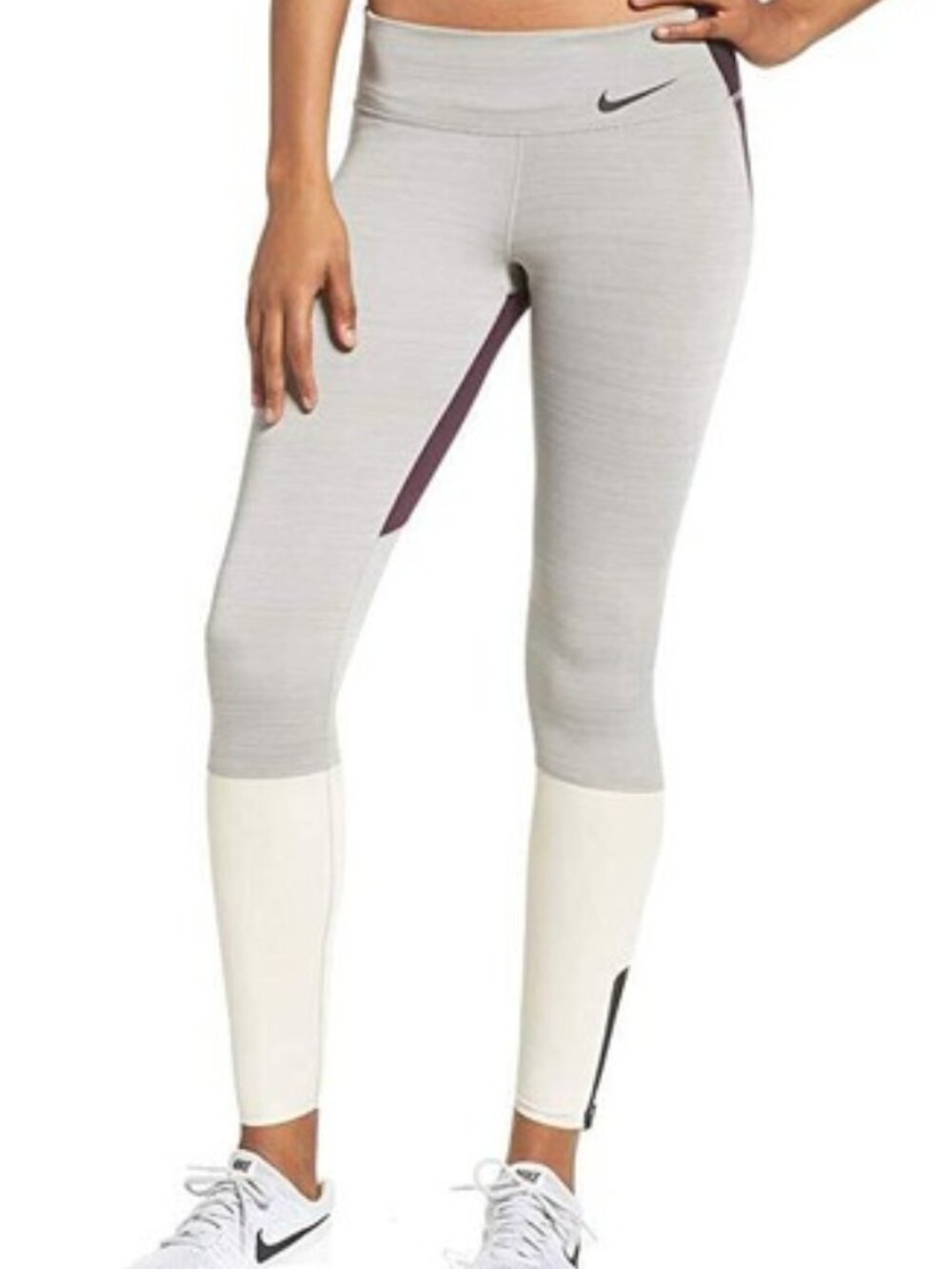 Nike Womens Legendary Mid Rise Zip Cuff Training Tights